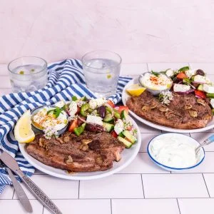 Dandaragan Organic Lamb chops and Greek Salad